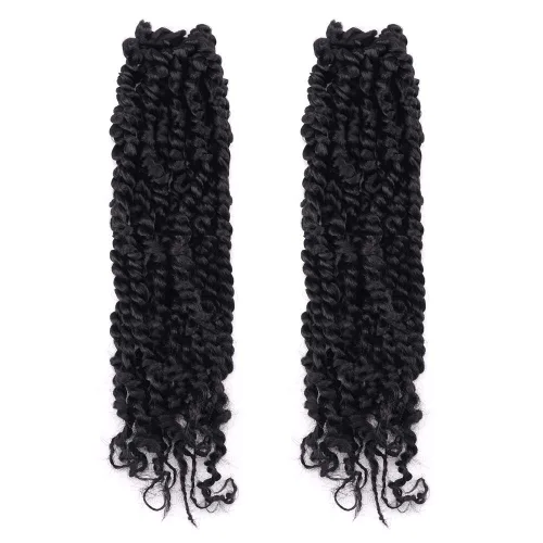 Vista 42 de TOYOTRESS Tiana Passion Twist Hair – 6 pulgadas, 2 piezas de trenzas de ganchillo pretrenzadas color negro natural, extensiones de cabello sintético