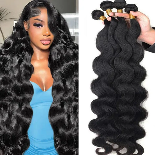 Vista 27 de 3 manojos de cabello humano 12A, ondulado, 100% sin procesar, cabello humano virgen brasileño de tejido rápido (14, 16, 18 pulgadas)