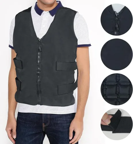 Vista 4 de MR.ICE Chaleco de enfriamiento para hombres y mujeres, chaleco de hielo ajustable para motocicleta, trabajadores, deportes, al aire libre, alivio