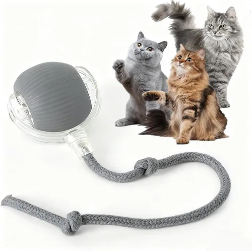 Vista 16 de Rocfish Juguetes interactivos para gatos de interior, bola de persecución automática inteligente para gatos (Naranja-N) Smart Automatic Cat Chase