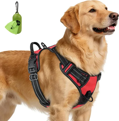 Vista 39 de Joytale Arnés sin tirones para perros pequeños, chaleco reflectante para mascotas con clip frontal, arnés acolchado suave ajustable con asa de fácil