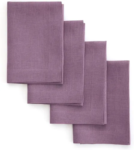 Vista 108 de Solino Home Juego de 4 manteles individuales blancos de 100 % lino puro de 14 x 14 pulgadas para invierno, San Valentín, primavera, Pascua, Fete