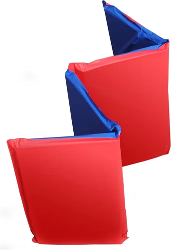 Vista 3 de CASE - Paquete de 12 alfombrillas para niños, 1 pulgada de grosor, 45 x 19 x 1 pulgadas, rojo/azul, 100% fabricado en Estados Unidos