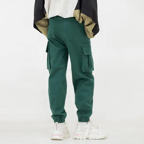 Vista 9 de MINI PANDA Pantalones para niñas, elásticos, holgados, tallas 6-16, de moda