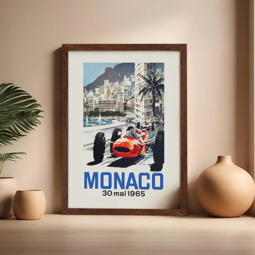 Vista 5 de Monem Art - Póster vintage de carreras de autos, impresión retro de carreras de automóviles, regalo para conductor, entusiasta de los autos