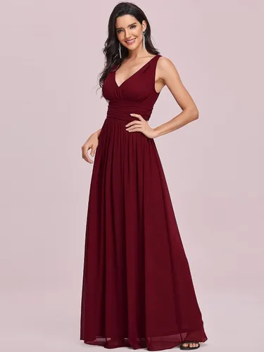 Vista 3 de Ever-Pretty - Vestido de noche largo, sin mangas, con cuello en V, semiformal, 09016