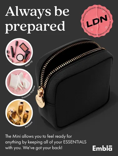 Vista 4 de Bolsa de Maquillaje de Viaje Embla Bolsa de Artículos de Aseo de Viaje, Negro, Mini, Mini