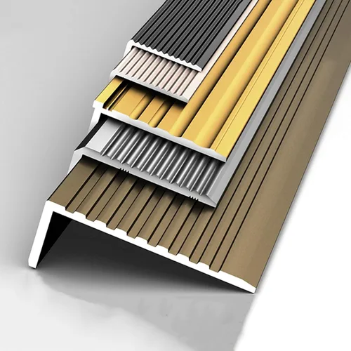 Vista 2 de ARCVOX Protector de borde de umbral en forma de L, tiras de transición para pisos resistentes a la suciedad, protector de borde de aluminio