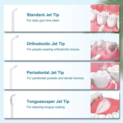 Vista 6 de Irrigador de Agua Portátil para Dientes, Boquillas de Irrigador de Agua de Viaje, Mini Irrigador Oral Inalámbrico Recargable con Tanque de Agua