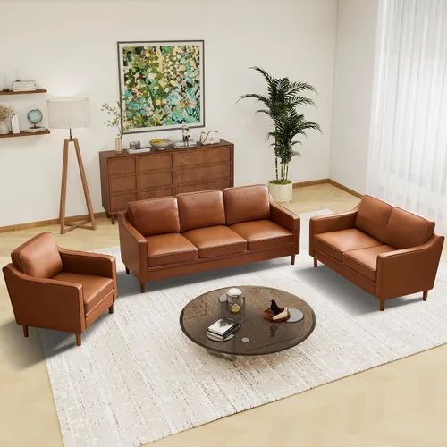 Vista 47 de Kingfun Sofá en Forma de L de 88", Sofá Seccional de Chenilla, Sofás Modernos de Mediados de Siglo con Marco de Madera Maciza para Sala de Estar