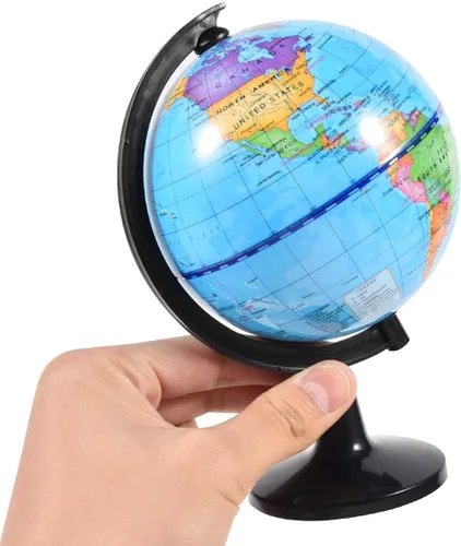 Vista 9 de KISEER Globo de mundo giratorio de 4 pulgadas con soporte para niños, aprendizaje de geografía, aula, educación u oficina, decoración del hogar