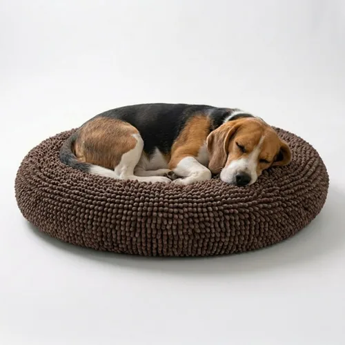 Vista 16 de Muddy Mat® Cloud K-9 cama para perros y gatos, cama suave y relajante en forma de dona, material de chenille, funda extraíble, lavable y apta