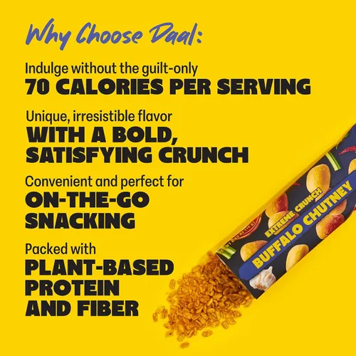 Vista 9 de Daal By Keen Aperitivos crujientes de frijol mungo – Chutney de búfalo – Proteína vegetal, alta en fibra, sin gluten, sin nueces – Mezclar