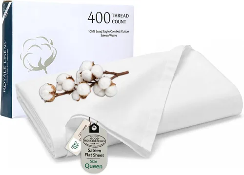 Vista 59 de Royale Linens Sábana encimera de 300 hilos de 100 % algodón peinado de fibras largas, súper suave, sábana encimera de tamaño individual se vende por