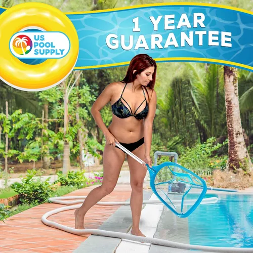 Vista 5 de U.S. Pool Supply Red Profesional Manual para Recoger Hojas de Spa, Bañera de Hidromasaje, Piscina con Poste de Aluminio de 12" - Bolsa Cesta