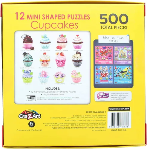 Vista 4 de RoseArt Cupcakes 12 Mini Rompecabezas de 500 piezas
