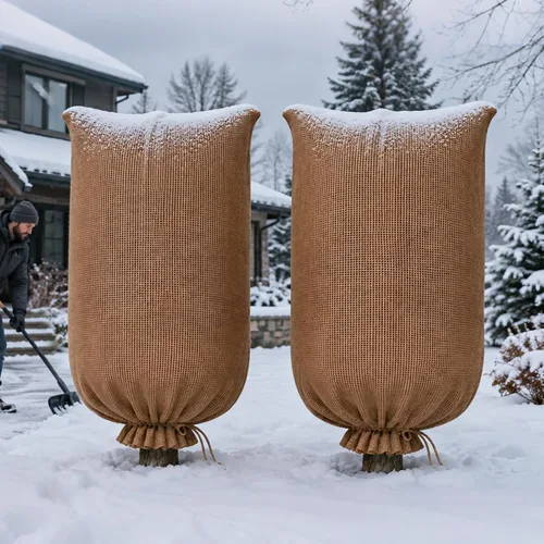 Vista 10 de Bolsas extra grandes de arpillera para plantas de invierno de 79 x