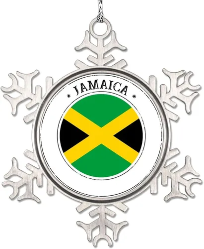 Vista 8 de Adornos de Navidad con la bandera de Nigeria 2022, adorno de copo de nieve para decoración de árbol de Navidad, regalo de recuerdo de metal