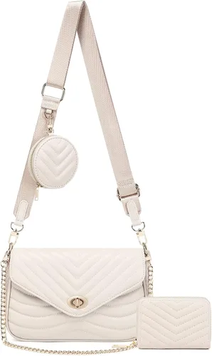 Vista 21 de JEEHAN - Bolsos bandolera acolchados para mujer, bolsos de hombro de diseño, monedero pequeño