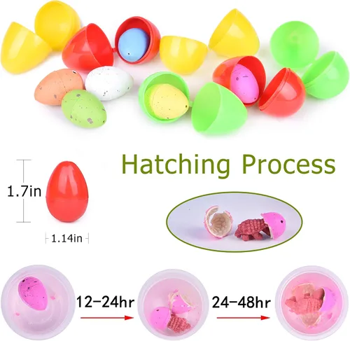 Vista 6 de 25 piezas de huevos de Pascua rellenos con bloques de construcción de dinosaurios juguetes para cestas de Pascua, recuerdos de fiesta temática
