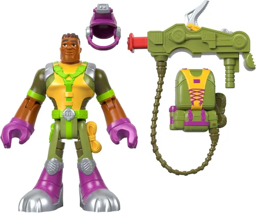 Vista 5 de Fisher-Price Rescue Heroes Rocky Canyon, figura de 6 pulgadas con accesorios