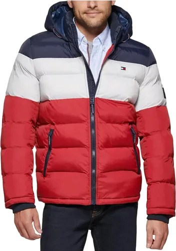 Vista 32 de Tommy Hilfiger - Chaqueta acolchada con capucha de relleno alternativo para hombre (tallas estándar y para personas grandes y altas)