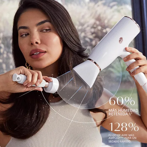 Vista 3 de T3 AireLuxe Set profesional de secador de pelo iónico y cepillo, con 5 ajustes de calor y 3 velocidades, generador de iones, disparo frío, incluye