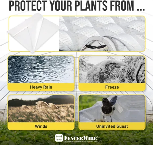 Vista 5 de Fencer Wire Lámina de plástico transparente para invernaderos de 6 mil resistente a los rayos UV, cubierta de invernaderos para horticultura