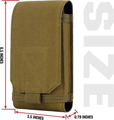 Vista 4 de bvya Funda táctica Molle para iPhone 15 Pro Max/15 Pro/15 Plus/15/14 Pro Max/13 Pro Max/12 Pro Max y otros teléfonos inteligentes de 4.7 a 6.9