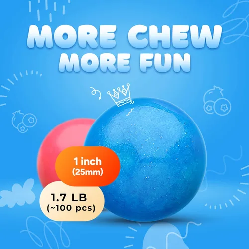 Vista 5 de Bolas de chicle para repuestos de máquina de chicles - Bolas de goma de mascar de frutas surtidas de 1 pulgada - 1.7 libras Chicle para niños