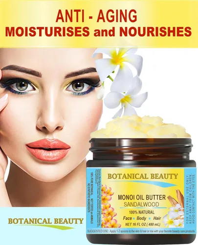 Vista 6 de Botanical Beauty MONOI ACEITE SANDALWOOD SANDALO Pure Natural Virgen Sin Refinar CRUDO 4 Fl. Oz.- 4.1 fl oz para CARA, PIEL, CUERPO, CABELLO DAÑADO