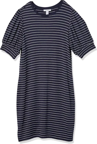Vista 4 de Daily Ritual Vestido de manga corta abombada de toalla supersuave para mujer