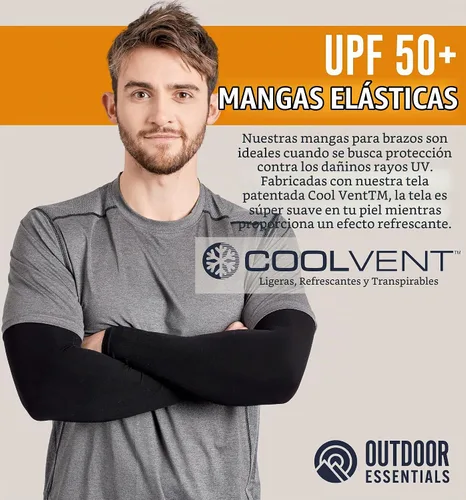 Vista 2 de OutdoorEssentials Mangas de brazo con protección solar UV, manga de compresión para brazos, mangas de brazo UV para hombres, mujeres, mangas
