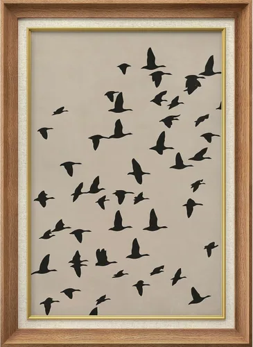 Vista 211 de MUDECOR Lienzo enmarcado prémium para pared, pinos nevados en bosque de invierno, ilustraciones modernas, arte contemporáneo, escénico, divertido