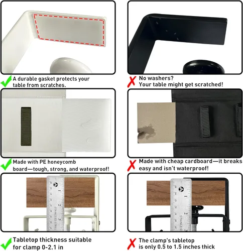 Vista 3 de Organizador de cables para debajo del escritorio, sin taladro, organizador de cables de 28 pulgadas de largo x 6 pulgadas de ancho, almohadillas