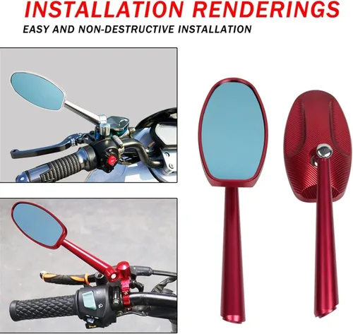 Vista 3 de Espejo retrovisor de motocicleta de aluminio CNC, espejo retrovisor azul antirreflejos para Kawasaki para espejos Versys 1000 ZX12R ZX6R ZX636R