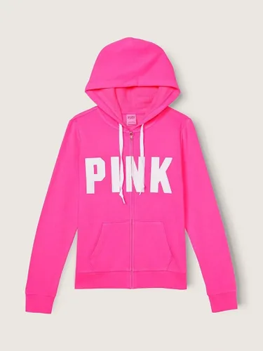 Vista 5 de Victorias Secret Sudadera con capucha de forro polar rosa con cremallera perfecta
