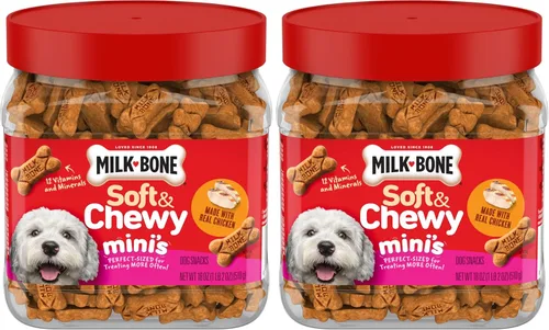 Vista 21 de Milk-Bone Golosinas suaves y masticables Mini para perros, pollo, 18 onzas Hechas con pechuga de pollo real