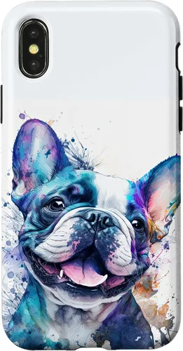 Vista 5 de Cute Frenchie Watercolor Splash Frenchie Puppy Case for iPhone 17