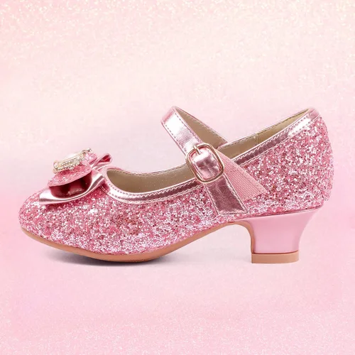 Vista 3 de PANDANINJIA Zapatos de vestir para niñas, zapatos Mary Jane para niñas, tacones bajos para niñas pequeñas, flores, boda, fiesta, escuela