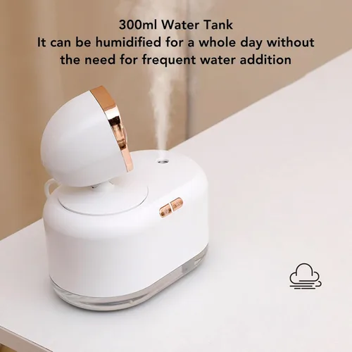 Vista 6 de TOPINCN Sunset Light Humidifier 2 in 1 Night Light & Humidifiers 300ml Water Tank Cold Mist Dehumidifiers with Sunset Projector for Bedroom Office