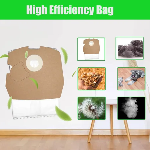 Vista 3 de Paquete de 10 bolsas de vacío HEPA de repuesto compatibles con aspiradora comercial Clean Obsessed CO711 y Perfect C105