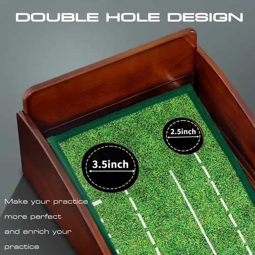 Vista 2 de Putting Green Putting Matt para interior Golf Putting Mat - Putting Mat interior con pelota. Mate para práctica de golf, portátil y fácil