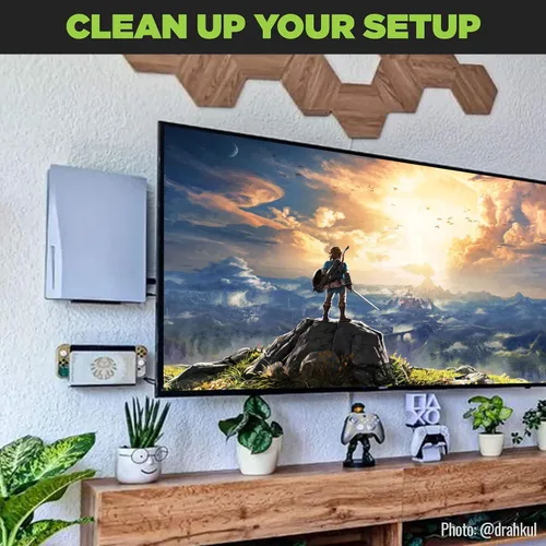 Vista 2 de HIDEit Mounts Switch Wall Mount - American Company, Steel Mount for Nintendo Switch and Nintendo Switch OLED to Safely Store Your Switch Console