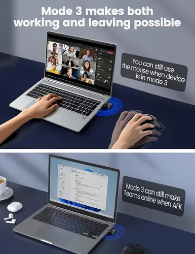 Vista 4 de Meatanty Agitador de Ratón Metálico Pequeño, Movedor de Mouse USB Indetectable, Agitador Automático con Modo Separado y Botones