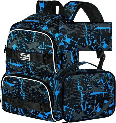 Vista 14 de Mochila de 17 pulgadas para niños y hombres, juego de 3 mochilas para portátiles universitarios para adolescentes y estudiantes, resistente al agua