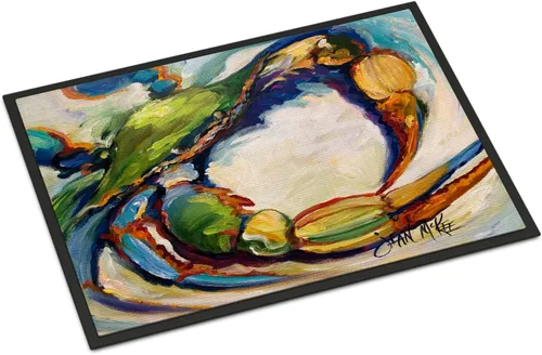 Vista 151 de Caroline's Treasures JMK1017JMAT - Tapete de caza de rana garza azul, 24 x 36 pulgadas, tapete para puerta delantera, interior y exterior