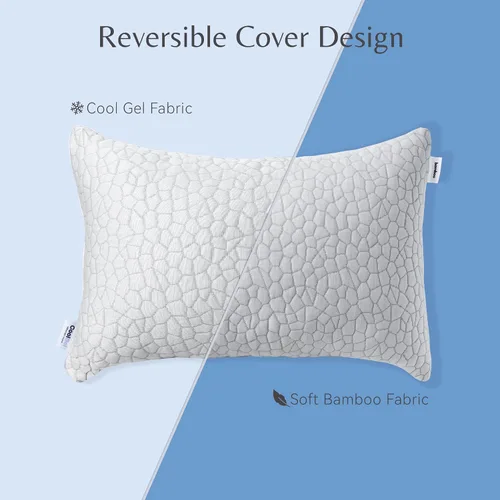 Vista 4 de Cool Gel Almohada refrescante para personas que duermen con calor, almohadas de espuma viscoelástica trituradas de tamaño estándar para dormir