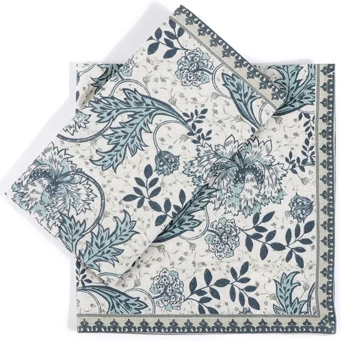Vista 29 de Fingercraft - Juego de 12 servilletas de tela de mezcla de algodón y lino, con estampado, perfecta para fiestas, cenas, bodas, cócteles y Navidad