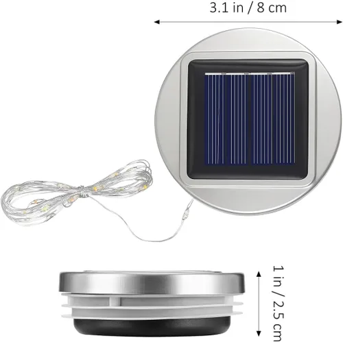 Vista 5 de DOITOOL 2 piezas de luces solares de repuesto, tapas de luz de tarro de 3.1 pulgadas